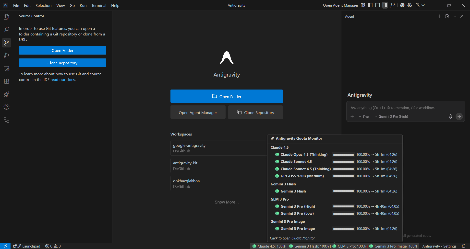 Agent skills setup for AntiGravity Interface
